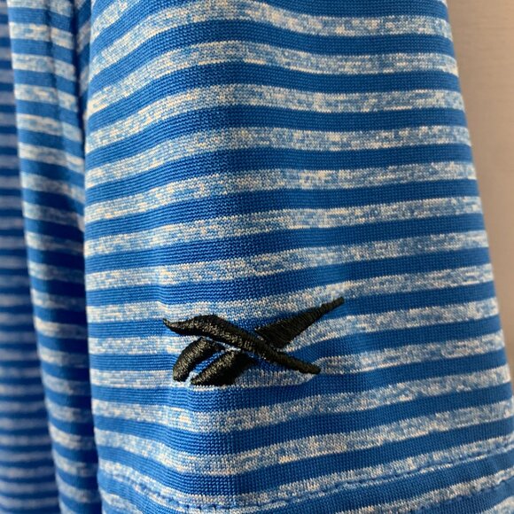 Reebok Men’s XXL Speedwick Golf Shirt – Blue & Black Stripes – 100% Polyester - Picture 3 of 11